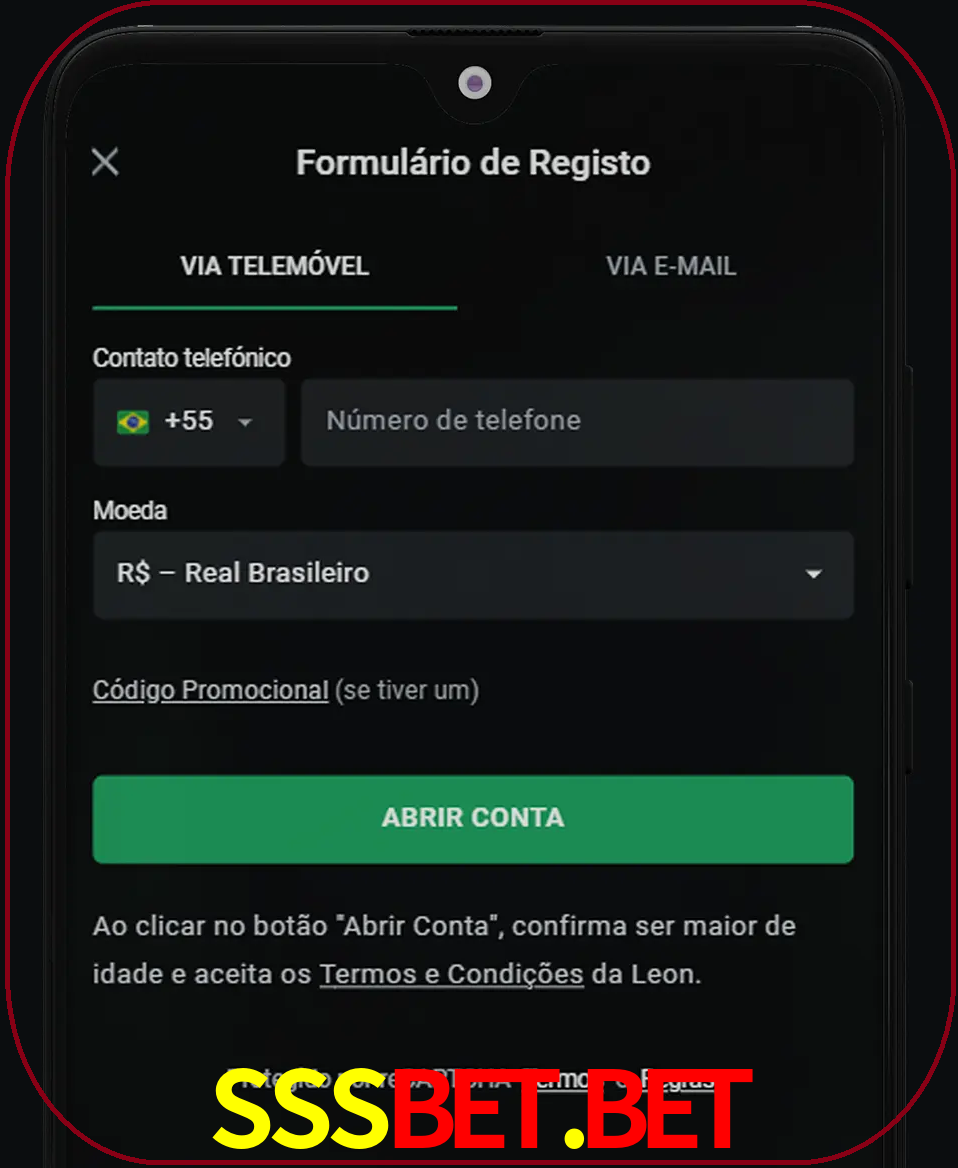Abra o aplicativo e inicie o processo de registro.